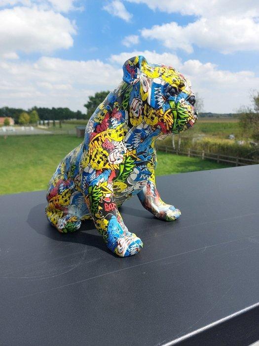 Beeld, street Art sitting bulldog - 38 cm - polyresin, Antiek en Kunst, Curiosa en Brocante