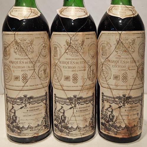 1964 Marques de Riscal - Rioja Gran Reserva - 3 Flessen, Verzamelen, Wijnen
