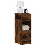 vidaXL Nachtkastjes 2 st met lade 25x31x66 cm gerookt, Verzenden, Nieuw, Hout
