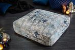 Design vloerkussen XL ABSTRACT 70cm blauw beige zitpoef met, Ophalen of Verzenden, Nieuw