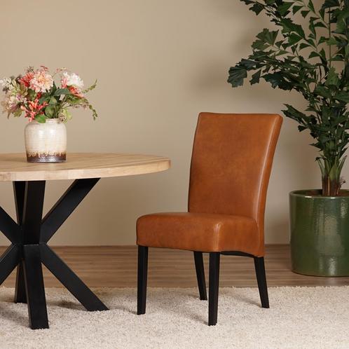 Direct meenemen | Cognac leren eetkamerstoel | cognac leer |, Huis en Inrichting, Stoelen, Vijf, Zes of meer stoelen, Overige kleuren
