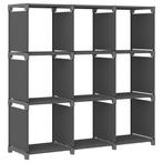 vidaXL Kast met 9 vakken 103x30x107,5 cm stof grijs, Huis en Inrichting, Kasten | Boekenkasten, Verzenden, Nieuw