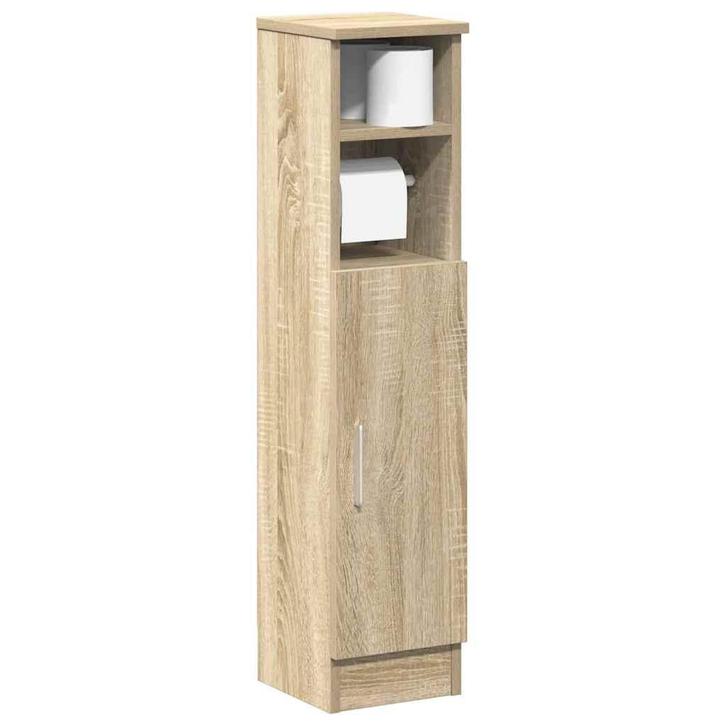 vidaXL Badkamerkast met rolhouder 20,5x22x90 cm sonoma, Huis en Inrichting, Badkamer | Badkamermeubels, Nieuw, Verzenden