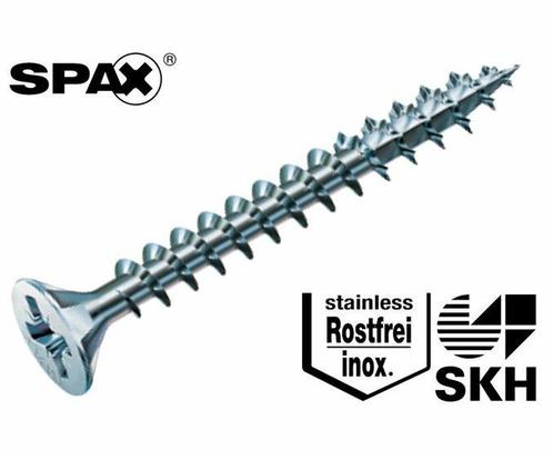 200 stuks RVS 4.5 x 45 mm Spax spaanplaatschroef platkop met, Doe-het-zelf en Verbouw, IJzerwaren en Bevestigingsmiddelen, Nieuw