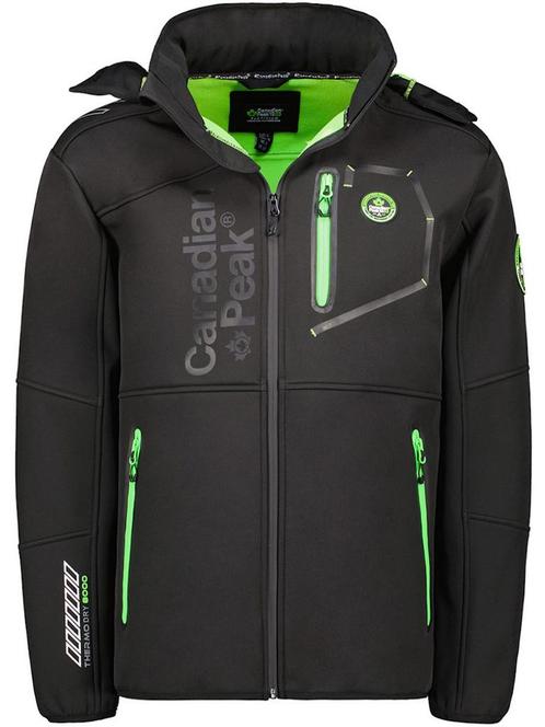 Canadian Peak Heren Softshell Jas Met Afneembare Capuchon, Kleding | Heren, Jassen | Zomer, Zwart, Nieuw, Verzenden