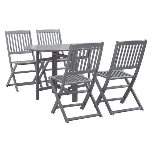 vidaXL 5-delige Tuinset massief acaciahout grijs, Tuin en Terras, Tuinsets en Loungesets, Tuinset, Nieuw, 5 zitplaatsen, Hardhout