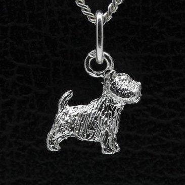 Zilveren West highland white Terrier ketting hanger - klein, Sieraden, Tassen en Uiterlijk, Kettinghangers, Verzenden
