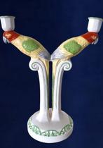 Kaarsenhouder - Keramiek, 32 cm - Papegaaienkandelaren