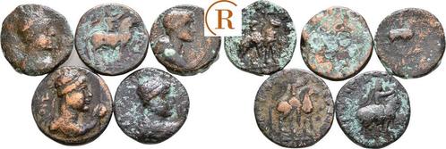 Lot 5 x Tetradrachmen Indien: Kushan Soter Megas, ca 55-105, Postzegels en Munten, Munten | Amerika, Verzenden