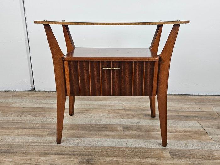 Nachtkastje - Esdoorn, Hout, Knoesthout, Messing, Antiek en Kunst, Kunst | Designobjecten