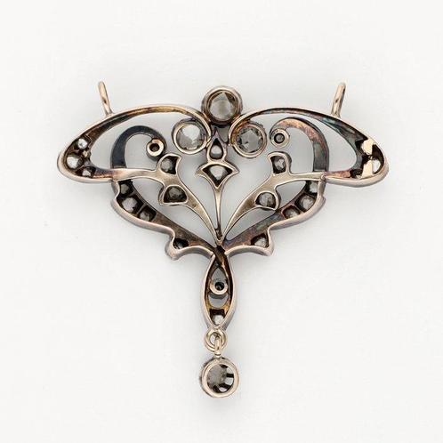 Hanger - 18 karaat Witgoud Diamant (Natuurlijk), Sieraden, Tassen en Uiterlijk, Antieke sieraden