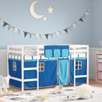 vidaXL Kinderhoogslaper met gordijnen 80x200 cm grenenhout, Eenpersoons, Nieuw, 80 cm, 200 cm