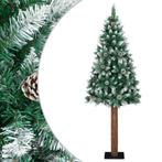 vidaXL Kerstboom met echt hout en sneeuw smal 210 cm groen, Diversen, Verzenden, Nieuw