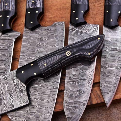 Keukenmes - Chefs knife - Pakka hout en gevouwen stalen, Antiek en Kunst, Antiek | Keukenbenodigdheden