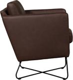 Bruine leren moderne design fauteuil - Rancho Leer Brown (br, Nieuw, Ophalen of Verzenden, 75 tot 100 cm, Leer