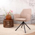 Eetkamerstoel met armleuning  Stof Taupe & Beige -, Huis en Inrichting, Stoelen, Ophalen of Verzenden, Nieuw