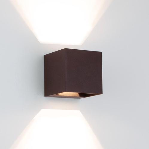Reach Up&amp;Down Muurlamp Zwart/Bruin kubus met LED, Huis en Inrichting, Lampen | Spots, Nieuw, Metaal of Aluminium, Plafondspot of Wandspot