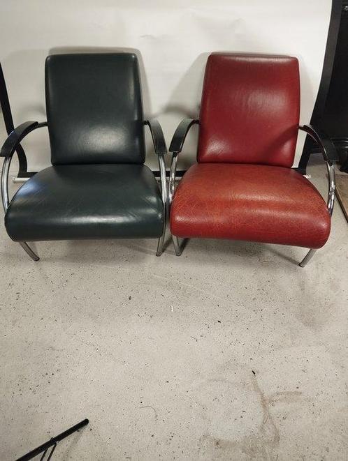 Gelderland - Jan des Bouvrie - Lounge stoel (2) - Leder,, Antiek en Kunst, Antiek | Meubels | Stoelen en Banken
