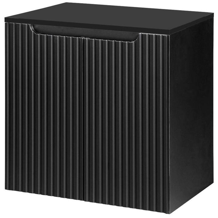 Wastafelonderkast met wastafelblad Newport 60x60x40 cm zwart, Huis en Inrichting, Badkamer | Badkamermeubels, Verzenden