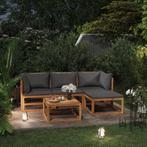 vidaXL 5-delige Loungeset met kussens massief acaciahout, Verzenden, Nieuw, Hardhout, Loungeset