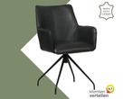 Leren eetkamerstoel Wave - Granada Black (zwart) - Spinpoot, Huis en Inrichting, Stoelen, Bohemian, Eigentijds, Industrieel, Modern, Scandinavisch