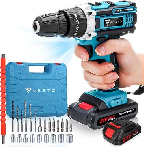 Vesto® PowerDrive Accuboormachine - Accu Schroefboormachine, Doe-het-zelf en Verbouw, Gereedschap | Boormachines, Verzenden