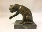 sculptuur, Spelende kat - 14 cm - Bronzen beeld - spelende