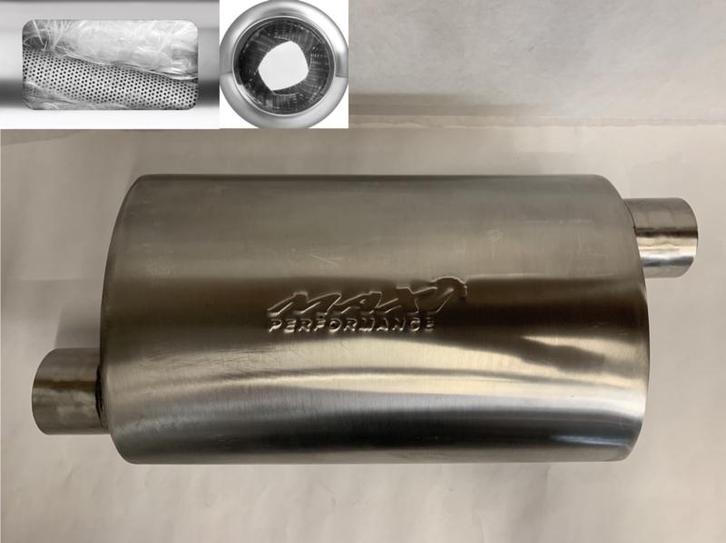 MAX Spiral Straight Flo Performance rvs uitlaat demper 2,5, Auto-onderdelen, Overige Auto-onderdelen, Nieuw, Ophalen of Verzenden