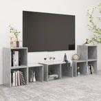 vidaXL 6-delige Tv-meubelset spaanplaat betongrijs, Huis en Inrichting, Kasten | Televisiemeubels, Nieuw, Verzenden