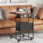 vidaXL Bijzettafel met wieltjes 55x36x63,5 cm bewerkt hout, Minder dan 50 cm, 50 tot 100 cm, 50 tot 75 cm, Verzenden