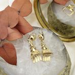 Oosterse gouden oorbellen met filigrain streng, Ophalen of Verzenden, Gebruikt, Overige kleuren, Goud