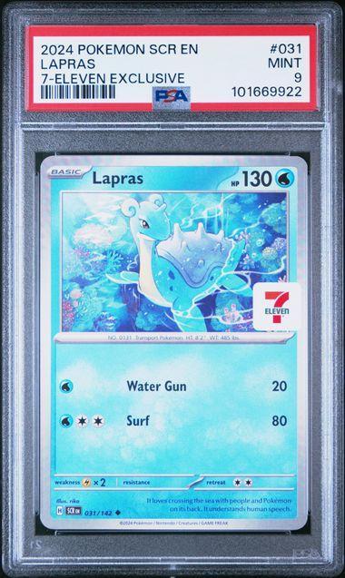 PSA 9 | Lapras 7-Eleven Exclusive | Stellar Crown | 031/142, Hobby en Vrije tijd, Verzamelkaartspellen | Pokémon, Ophalen of Verzenden