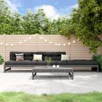 vidaXL 4-delige Loungeset massief grenenhout grijs, Tuin en Terras, Tuinsets en Loungesets, Verzenden, Nieuw, 4 zitplaatsen, Loungeset