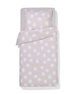 HEMA Dekbedovertrek 140x200/220cm zacht katoen stippen, Verzenden, Nieuw, Beige