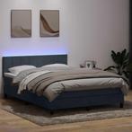 vidaXL Boxspring met matras fluweel donkergrijs 140x210 cm, Verzenden, Nieuw, Grijs, Stof