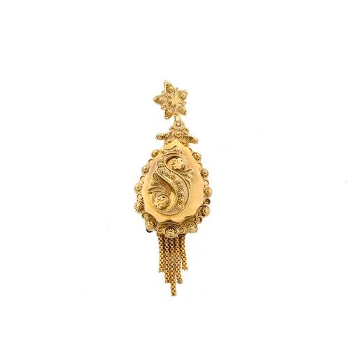 Antiek gouden hanger van een mutsenbel, Sieraden, Tassen en Uiterlijk, Bedels, Gebruikt, Overige merken, Goud, Ophalen of Verzenden