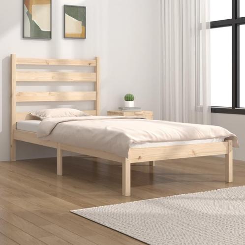 vidaXL Bedframe massief grenenhout 90x190 cm, Huis en Inrichting, Slaapkamer | Bedden, 90 cm, 190 cm of minder, Bruin, Eenpersoons