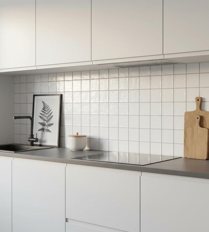 Wandtegel Revoir Paris Balance Handvorm Blanco Wit Mat 10x10, Doe-het-zelf en Verbouw, Tegels, Minder dan 20 cm, Minder dan 20 cm