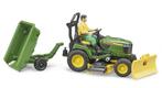 Bruder John Deere zitmaaier en tuinman, Zakelijke goederen, Agrarisch | Werktuigen, Ophalen of Verzenden