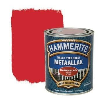 Hammerite Metaallak Rood H140 Hamerslag 750 ml, Doe-het-zelf en Verbouw, Verf, Beits en Lak, Nieuw, Verzenden