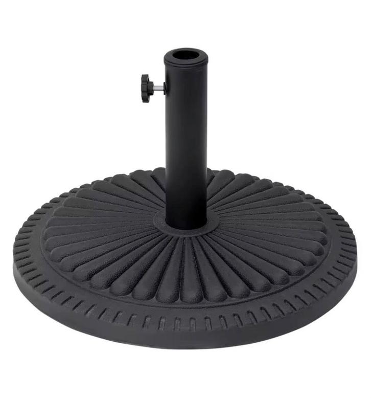 Nieuwe Parasolvoet Zwart – Decoratieve Parasolstandaard 15kg, Tuin en Terras, Parasols, Parasolvoet, Nieuw, Verzenden