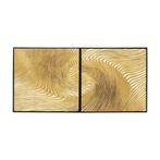 *WOONWINKEL* Kare Design Wave Gold Gouden Wandpaneel Set, Nieuw, Verzenden