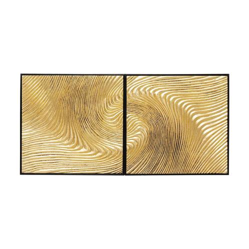 *WOONWINKEL* Kare Design Wave Gold Gouden Wandpaneel Set, Huis en Inrichting, Woonaccessoires | Schilderijen, Tekeningen en Foto's