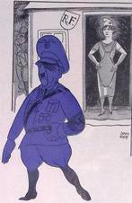 Frankrijk en Hitler op spotprent (lijst optie, Lithos), Antiek en Kunst, Verzenden