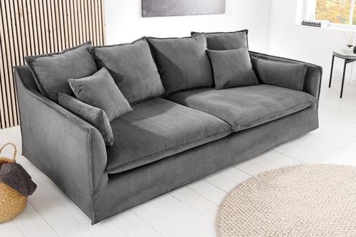 Grote hoes 3-zitsbank HEAVEN 200cm corduroy grijs - 43443, Huis en Inrichting, Banken | Bankstellen, Ophalen of Verzenden