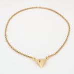 Ketting met hanger - 18 karaat Geel goud Diamant