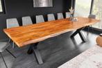 Massief houten eettafel MAMMUT 300cm acacia X-frame zwart, Huis en Inrichting, Tafels | Eettafels, Ophalen of Verzenden, Nieuw