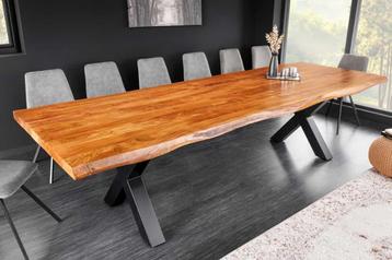 Massief houten eettafel MAMMUT 300 cm Acacia X-Frame zwart beschikbaar voor biedingen