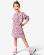 HEMA Kinderjurk rib bloemen lavendel, Verzenden, Nieuw