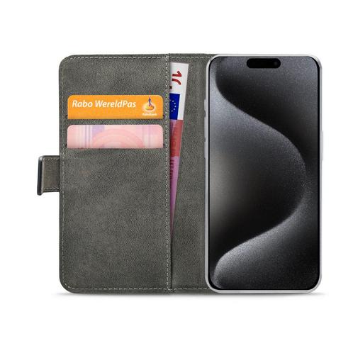 PU Lederen Hoesje voor iPhone 15 Pro Zwart, Telecommunicatie, Mobiele telefoons | Toebehoren en Onderdelen, Bescherming, Nieuw